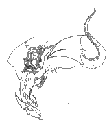 coloriage dragon avec cavaliers sur le dos